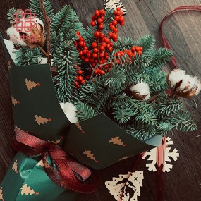 Christmas Gift Flowers Kraft Paper Packaging Paper - Christmas Packaging Paper