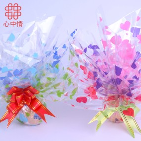 Flower gift packaging paper OPP printed small peach heart